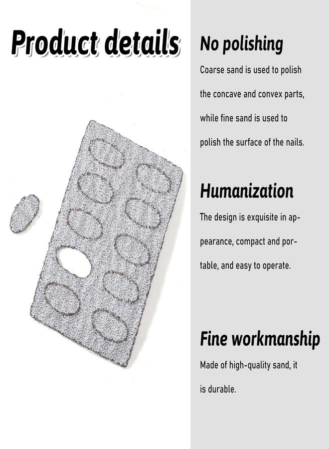 Zyghjort 200 PCS Grit Sandpaper Sheets, 100/150/180/240 Nail Paper Sheets Self-Adhesive Nail Pads Nails Care Tools Polishing Sandpaper Slant Heads Art Pre-Polishing Sandpapers for Home Salon Nails and Foot - Image 5